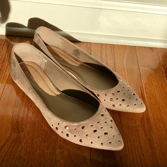 Old Navy Shoes - Size 9 suede taupe ballet flats